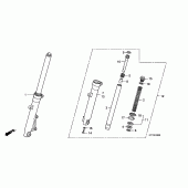 Схема вузла: Вилка передньої осі для Honda CBF150