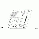 Схема узла: Front fork (3) для Honda VT750 Shadow RS