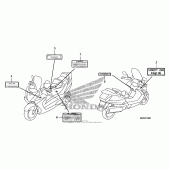 Схема узла: Информационные наклейки для Honda FSC600 Silver Wing