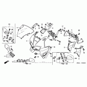 Схема вузла: Передній обтічник для Honda VFR800 Interceptor