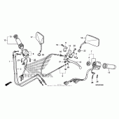 Схема узла: Ручка руля & Пульт управления рулевой & Тросики для Honda VT750 Shadow Phantom