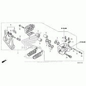 Схема узла: Задний тормозной суппорт для Honda ST1300 Pan-European Police
