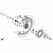 Схема узла: Переднее колесо 90-91 для Honda CR250