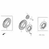 Схема узла: Привод стартера для Honda CBR600 CBR600F