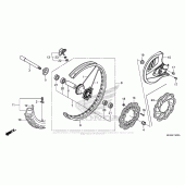 Схема вузла: Переднє колесо для Honda CRF450 CRF450R