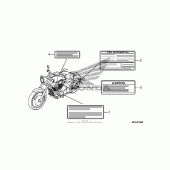 Схема вузла: Інформаційні наклейки для Honda VT1300 Sabre