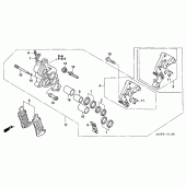 Схема вузла: R. передній гальмівний супорт для Honda VFR800 VFR
