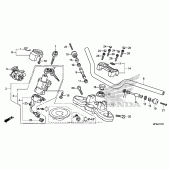 Схема вузла: Верхня траверса & Кліпон керма для Honda CB1000 CB1000R