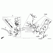 Схема вузла: Гальмівний циліндр переднього тормозаr (2) для Honda VT1300 Stateline