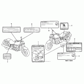 Схема вузла: Інформаційні наклейки для Honda VT1100 Shadow Aero