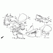 Схема вузла: Cowling comp (XL125V1 / 2/3/4/5/6) для Honda XL125 Varadero