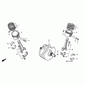 Схема вузла: Колінчастий вал і Поршень для Honda VT1100 Shadow ACE
