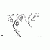 Схема узла: Цепь ГРМ & Натяжитель & Успокоитель для Honda CBR1100XX Blackbird