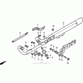 Схема вузла: Вихлопна система для Honda VT750 Shadow Deluxe