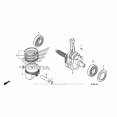 Схема вузла: Колінчастий вал & Поршень для Honda XR650