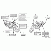 Схема вузла: Інформаційні наклейки для Honda VT750 Black Widow