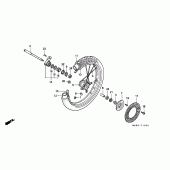 Схема вузла: Переднє колесо для Honda NX650 Dominator