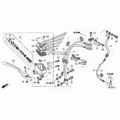 Схема узла: Передний тормозной цилиндр (4) для Honda VT750 Shadow Spirit