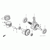 Схема вузла: Колінчастий вал і Поршень для Honda XR250