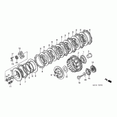 Схема узла: Сцепление для Honda VT750 Shadow Aero