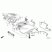 Схема узла: Топливный бак (1) для Honda VT1300 Interstate