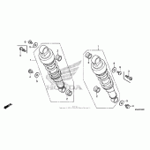 Схема узла: Задний амортизатор (3) для Honda VT750 Shadow RS