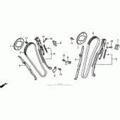 Схема узла: Цепь ГРМ и Натяжитель и Успокоитель для Honda VT750 Shadow Deluxe