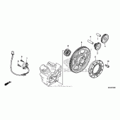 Схема вузла: Привід стартера для Honda VT750 Shadow Aero