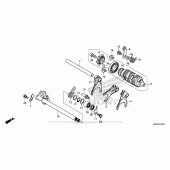 Схема вузла: Копірний вал & Вилки & Вал перемикання для Honda CBR500 CBR500R