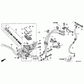 Схема узла: Передний тормозной цилиндр (3) для Honda VT750 Shadow Aero