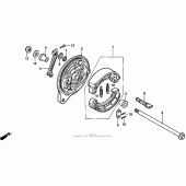 Схема вузла: Задній гальмівний барабан для Honda VT750 Shadow Deluxe
