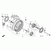 Схема вузла: Заднє колесо для Honda CB600F Hornet