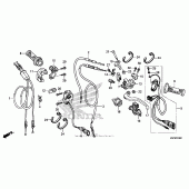 Схема узла: Ручка руля & Пульт управления рулевой & Тросики для Honda CRF250 CRF250X