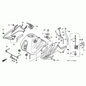 Схема узла: Топливный бак для Honda FMX650