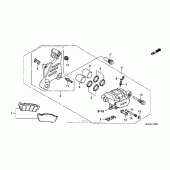 Схема узла: Задний тормозной суппорт ( 02- 04) для Honda VTX1800