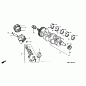 Схема вузла: Колінчастий вал & Поршень для Honda CB600F 599