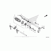 Схема вузла: Копірний вал & Вилки & Вал перемикання для Honda CBR650F