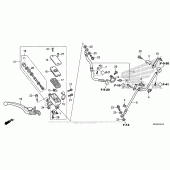 Схема вузла: Гальмівний циліндр переднього тормозаr (2) для Honda NC700