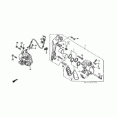 Схема вузла: Передній гальмівний супорт (ST1100AN / AP / AR) для Honda ST1100 Pan-European