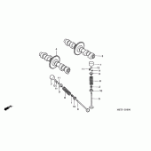 Схема узла: Распредвал & Клапан для Honda CBF500