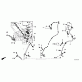 Схема вузла: Гальмівний циліндр переднього тормозаr (1) для Honda NC700