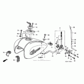 Схема узла: Топливный бак для Honda GL1500 Valkyrie Deluxe