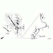 Схема вузла: Гальмівний циліндр переднього тормозаr (1) для Honda CMX300 Rebel