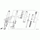 Схема вузла: Вилка передньої осі для Honda VFR1200 Crosstourer