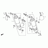 Схема вузла: Задня підвіска для Honda VT1100 Shadow Aero
