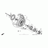 Схема вузла: Заднє колесо для Honda VT1100 Shadow Sabre