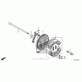 Схема вузла: Задній гальмівний барабан 1 для Honda VT750 Shadow Aero