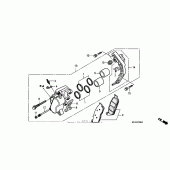 Схема вузла: Передній гальмівний супорт для Honda VTX1300