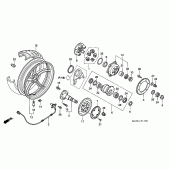 Схема вузла: Заднє колесо для Honda VFR800 VFR