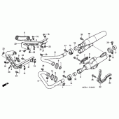 Схема вузла: Вихлопна система для Honda VT1100 Shadow Sabre